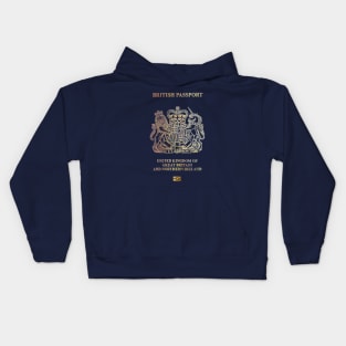 UK Passport - Vintage Style Design (New Version) Kids Hoodie